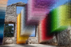 Contemporary Art Project Meshes Spray Paint and Greek Ruins